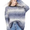 Gradient Stripes Women Winter Warm Knit Sweaters O