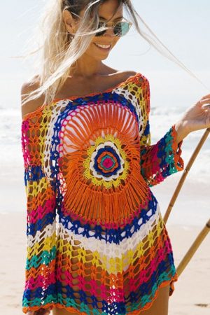 Handmade Knitted Beach Cover Up Tunics For Beach S