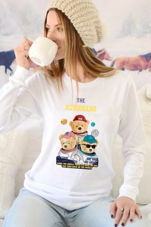 High Street Shirring Astronaut Teddy Bear Print Wo