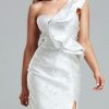 Jacquard Party Dress Women's White Bodycon Dress E