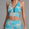 Jacquard Plunge Two Piece Set Top And Shorts Women