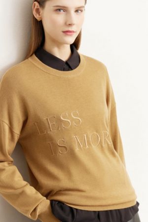 Knitted Sweaters Women Autumn Fashion Letter Embro
