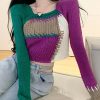Knitted Y2k Pullover Women's Patchwork Fashion Swe