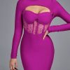 Lace Women Long Sleeve Bodycon Elegant Cut Out Eve