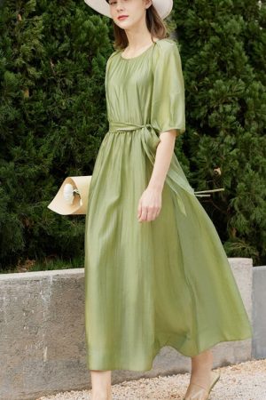 Long Dress For Women Summer Loose French Style Puf