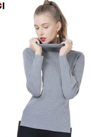 Long Sleeve Knitted Warm Sweater Women Pullover Ko