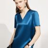 Luxury Women's Shirt Offical Lady Acetate Solid Vn