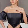 Off Shoulder Black Summer Short Tops Fashion Women