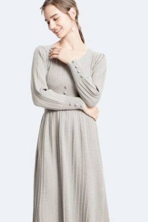 Office Ladies Long Knit Women Sweater Dress Thick