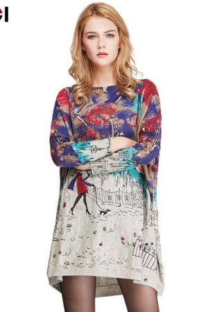 Oversize Sweater Women Casual Pull Femme Batwing S