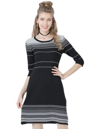 Oversize Wrapped Knitted Dress Women Autumn Solid