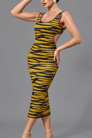 Party Dress Women's Animal Print Bodycon Dress Ele