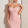 Pink Spaghetti Strap Bodycon Club Summer Women Sle