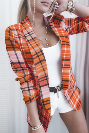 Plaid Small Suit Autumn And Winter Women's Slim Fi