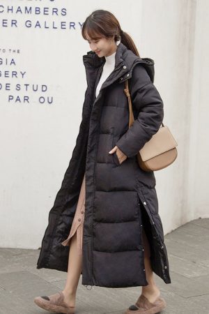 Plus Long Thick Down Parka Women With Hooded Down