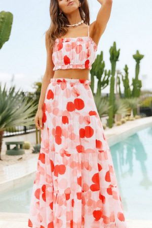 Polka Dot Two-Piece Set 2023 Summer Women Spaghett