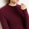 Pullover Sweaters Women Autumn Warm 100% Wool Mock