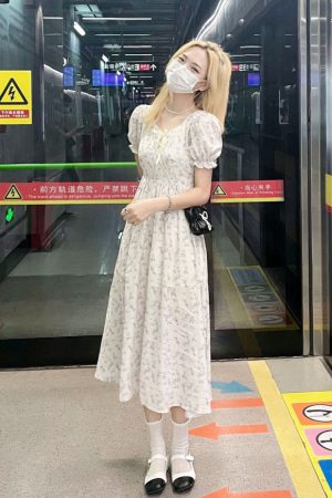 Pure Desire Short Skirt Puff Sleeves Thin Chiffon