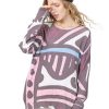 Retro Print Sweaters For Women Winter Warm Long Sl