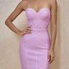 Ribbed Lilac Bodycon Dress Evening Party Elegant S