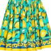 Runway Summer Short Cotton Skirts Women's Lemon Pr