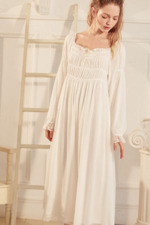 Sleepwear Solid Nightgowns Female Sweet Princess S
