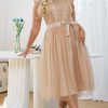 Sleeveless Lace Tulle Wedding Plus Size Dress Wome