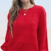 Solid Drop Shoulder Knit Sweater Women O-Neck Long