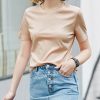 Solid T-Shirts For Women Summer 100% Cotton O-Neck