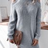 Spring Autumn Off Shoulder Knitted Sweater Dress H