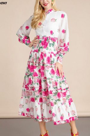 Spring Designer Fashion Bohemian Vacation Floral L