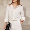 Spring Offical Lady Women's Blouse Causal Solid Lo