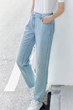 Spring Summer Jeans For Women High Waist Straight