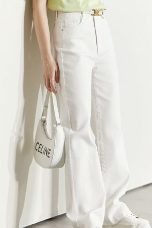 Spring Women's Jeans Fashion High Waist Wide Leg P
