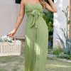 Strapless Green Tube Jumpsuit Summer Women Holiday