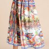 Summer Cotton Skirt Women Vintage Vacation Flowers
