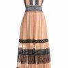 Summer Dress Women Sleeveless Lace Hollow Out Spli