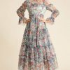 Summer Dress Women's Stand Collar Floral Print Ruf
