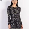 Summer Female Reflective Sequins O-Neck Pattern Lo