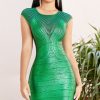 Summer Green Lace Women Hollow Out Bodycon Club Ce