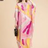 Summer Loose Long Dress Women Batwing Sleeve Print