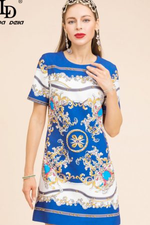 Summer Mini Dress Women's Short Sleeve Luxury Bead