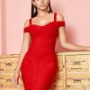 Summer Red Celebrity Evening Party Bodycon Women S