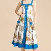 Summer Runway Vacation Cotton Dress Women's Spaghe