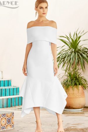 Summer White Off Shoulder Women Short Sleeve Celeb