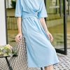 Summer Women Dresses French Dresses Solid Oneck Be