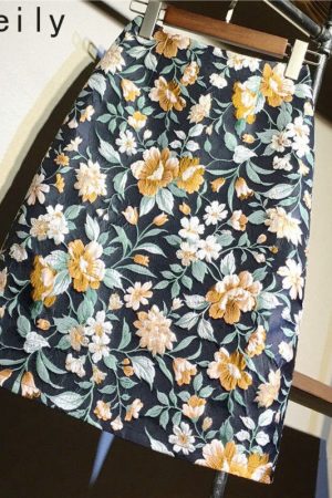 Summer Women Mini Skirt Retro High Waist Short Com