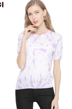 Summer Women T-Shirt Jumper Short Sleeve Knitted O