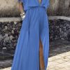 Summer Women Tunic Pareo Beach Dress Long Button F