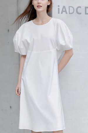 Summer Women's Long Dress Lantern Short Sleeve A-L